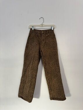 Altar'd State Brown Leopard Corduroy Pants